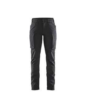 Damen Service Softshell Winterhose Schwarz