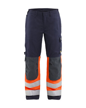 Damen Multinorm Arbeitshose inhärent Marineblau/Orange