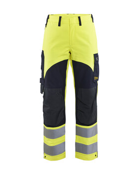 Damen Multinorm Arbeitshose Inhärent High Vis Gelb/Marineblau