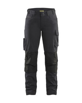 Damen Service Arbeitshose mit Stretch Schwarz/Dunkelgrau