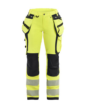 Damen High Vis Arbeitshose 4-Wege-Stretch High Vis Gelb/Schwarz