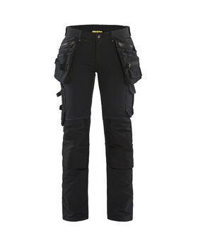 Damen Handwerker Arbeitshose 4-Wege-Stretch Schwarz