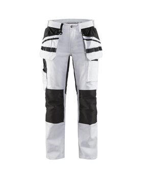 Damen Malerhose mit Stretch-Einsätzen Weiß/Schwarz