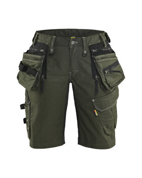 Damen Handwerker Shorts X1900 Stretch Waldgrün/Schwarz